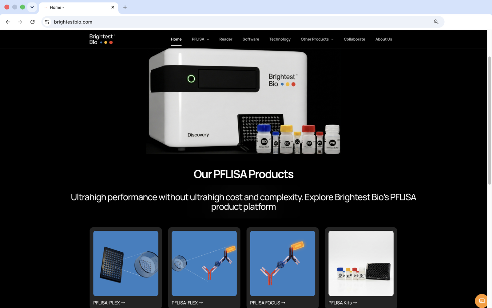 Brightest Bio website screenshot