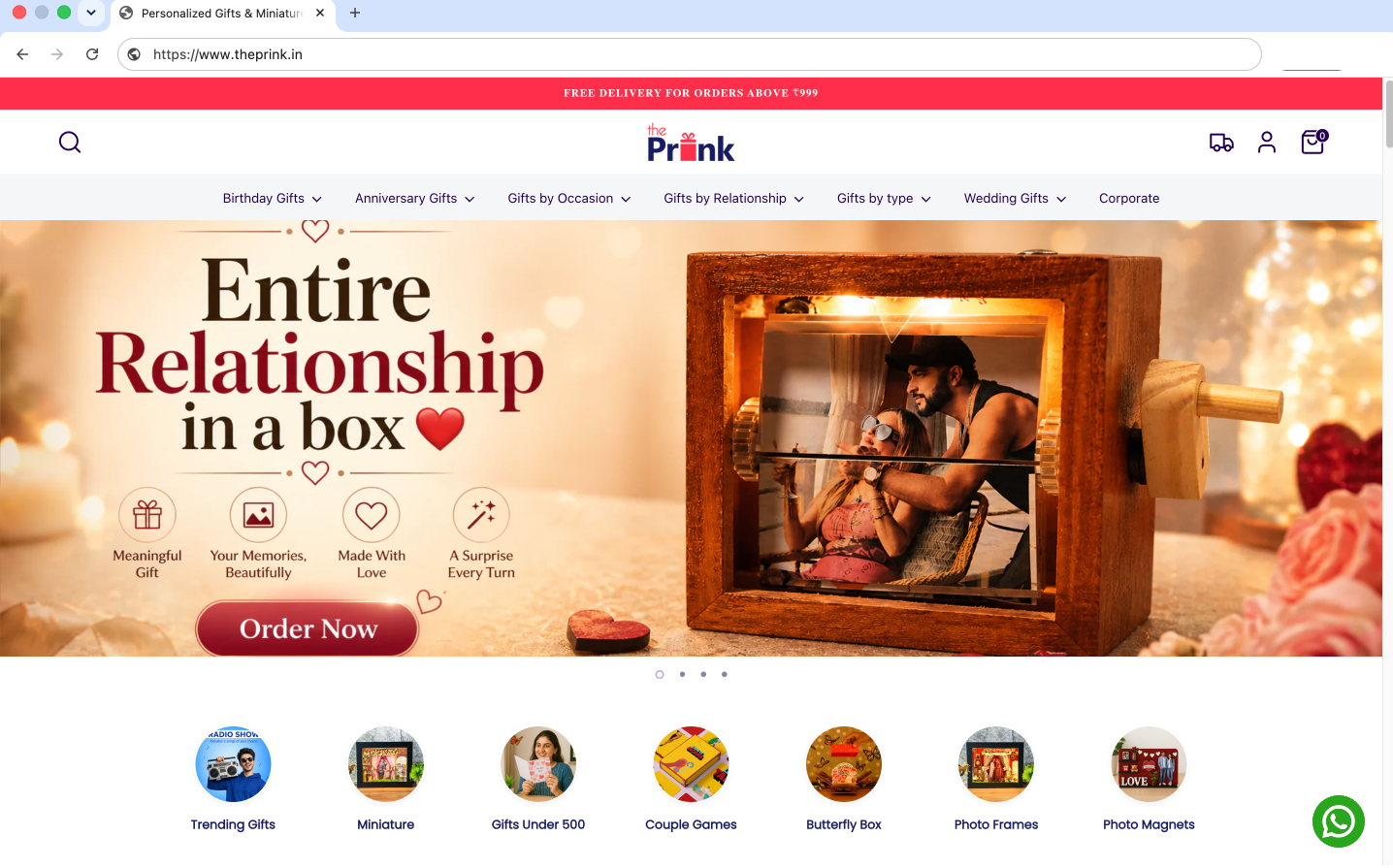 The Prink website screenshot